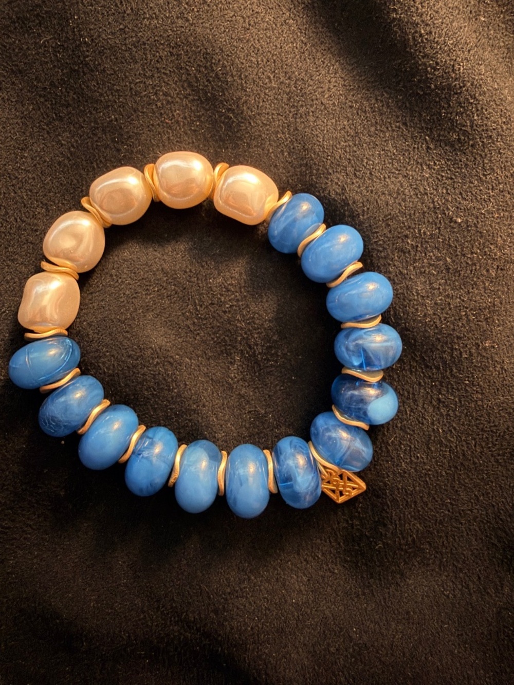Pearl, Blue and Gold bracelet